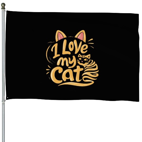Cat typography House Flags