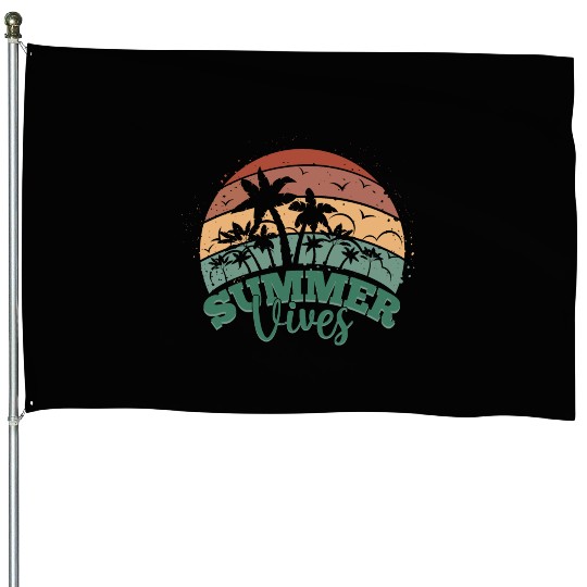 Summer Sunset Palm Tree Vintage 70s 80s House Flags