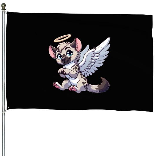 Hyena angel wings halo House Flags
