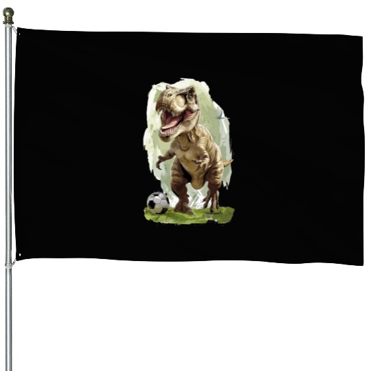 Soccer Ball Trex Dinosaur T-Rex House Flags