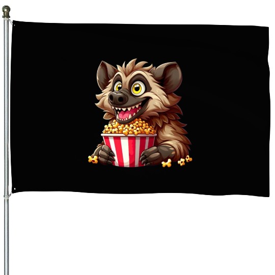 Hyena Predator Popcorn Cinema Night House Flags