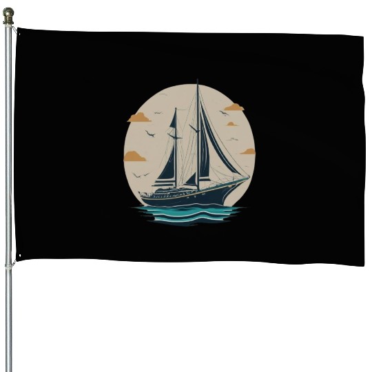 Set Sail on Freedom (Sailing Yacht Outline) House Flags