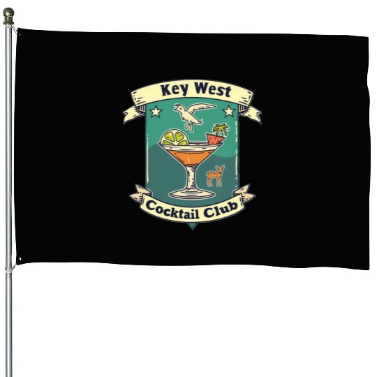Key West Cocktail Club House Flags