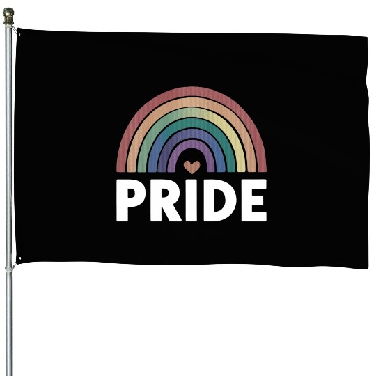 Lesbian Funny LGBT Gay Pride Rainbow House Flags