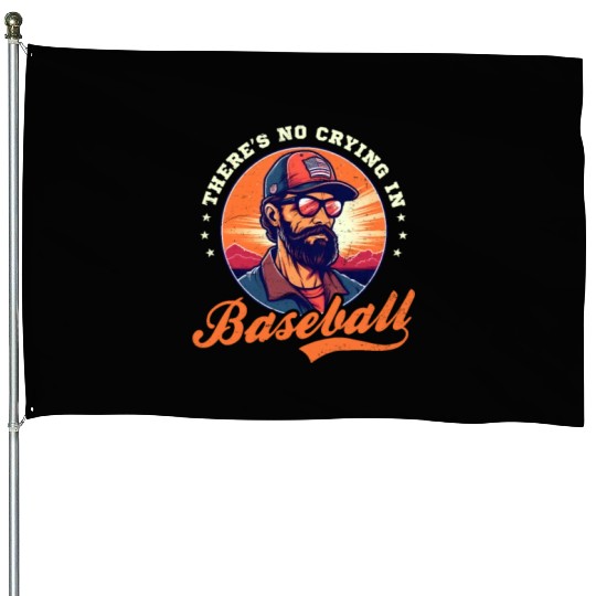 4th Of July Baseball Coach No Crying In Baseball House Flags