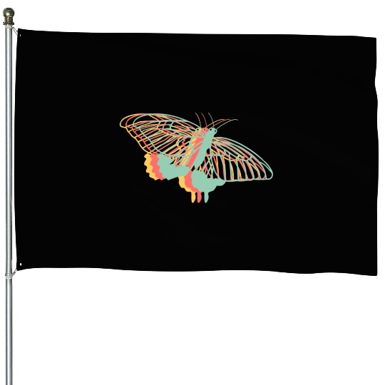 Explore Butterfly Geometric Cute Artistry House Flags