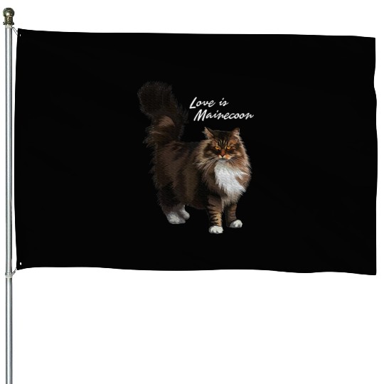 Love is Maine cat House Flags