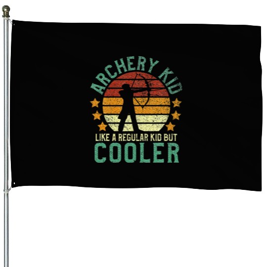Archery Kid Bow and Arrow Young Archer House Flags