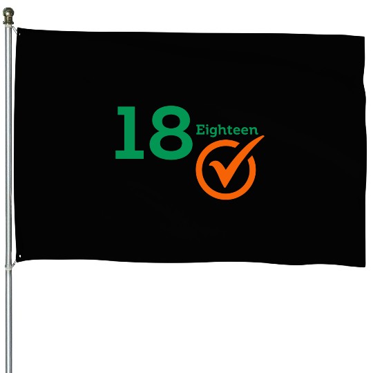 The Number 18 Eighteen Typography House Flags