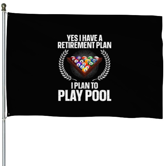 Cool Pool Design For Men Women Billiards Lover House Flags