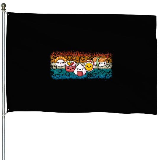 Japanese Food Lover Sushi Couple For Men Women R House Flags