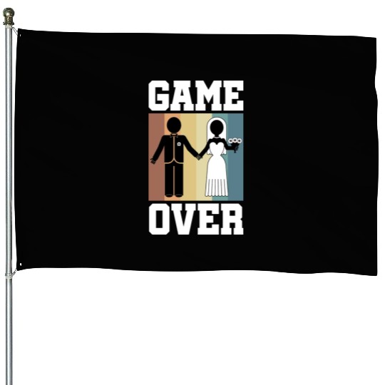 Game Over Bachelor Party House Flags
