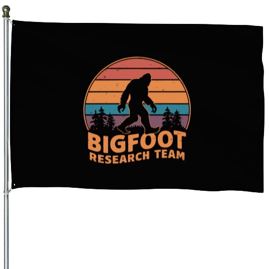 Official Bigfoot Research Team Sasquatch Yeti House Flags