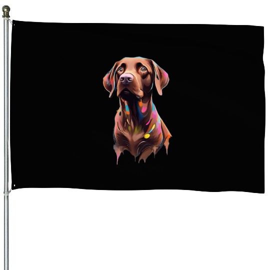 "Beau" Chocolate Labrador Retriever, Dog, Puppy House Flags
