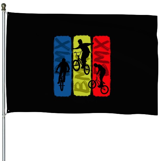 BMX Trick Retro BMX Rider Bicycle Cycling Extreme House Flags