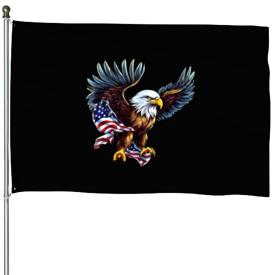 4th Of July. eggle House Flags