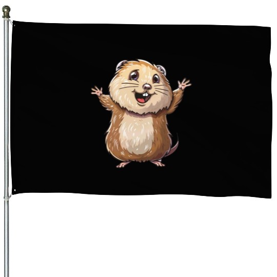 Happy Lemming Embrace The Joyful Moments House Flags