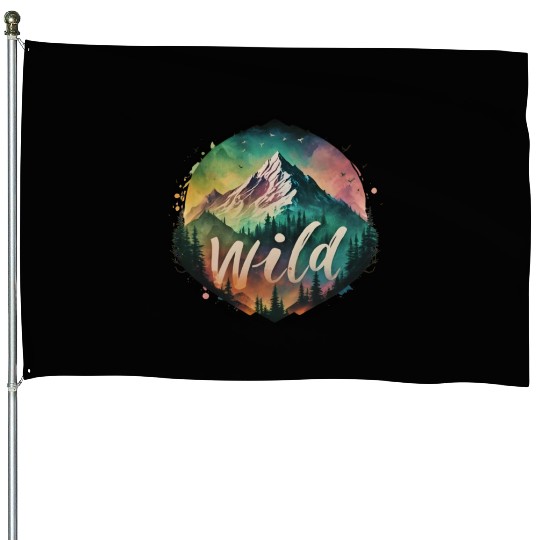 Landscape Mountains Wilderness House Flags
