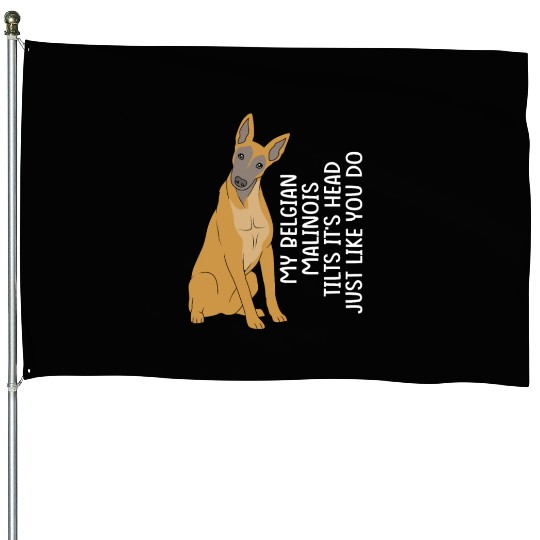 Funny Belgian Malinois Dog Breed House Flags