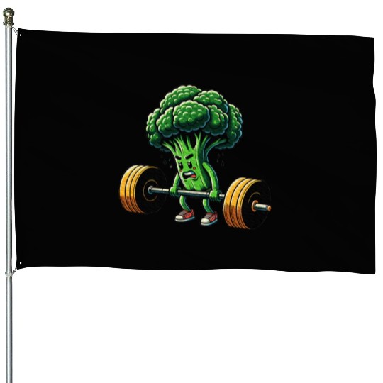 Deadlift Broccoli Gym Fitness Motivation House Flags
