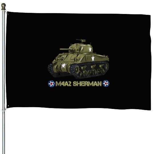 World War 2 American Tank M4A2 Sherman memorabilia House Flags