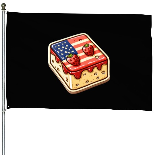 American Flag Cute Funny Tofu Vegan Retro Dripping House Flags
