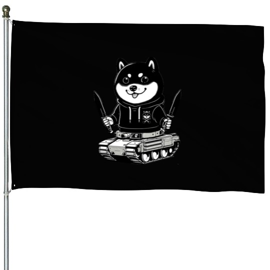 Shiba Inu Tank Commander House Flags