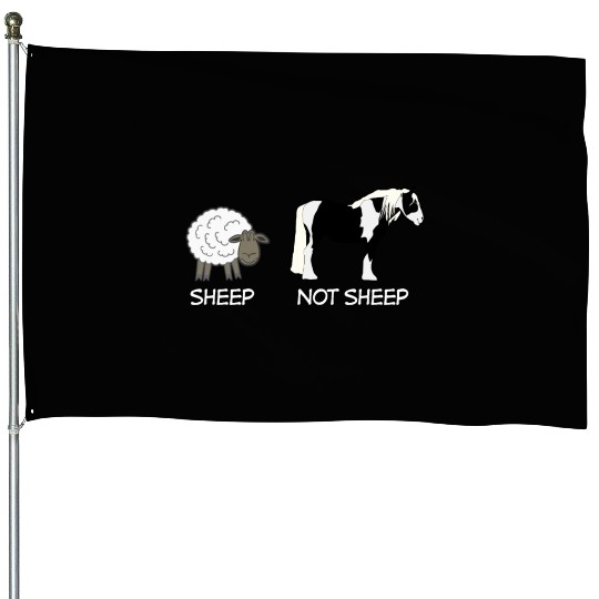 Sheep and Horse Shepherd Farmer House Flags
