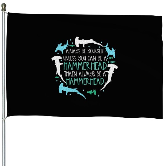 Hammerhead Underwater Ocean Hammerhead Shark Lover House Flags