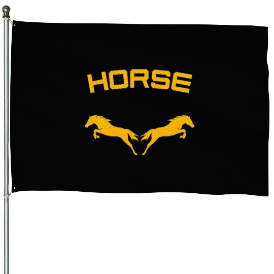 Horses Double Horse Riding Horsepower Lover T House Flags