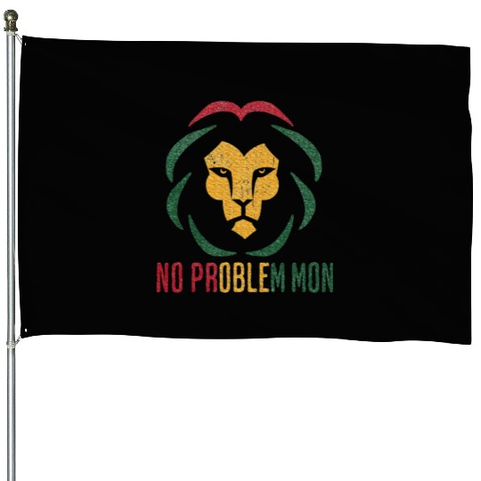 No Problem Mon Jamaica Lion Of Judah Jamaican Flag House Flags