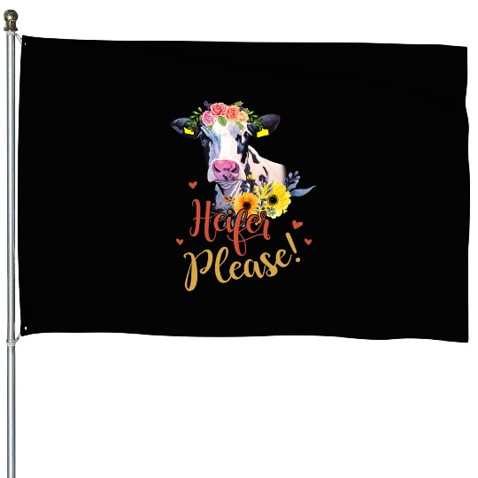 Salty A Heifer Please Funny Farmer Cow Lovers House Flags