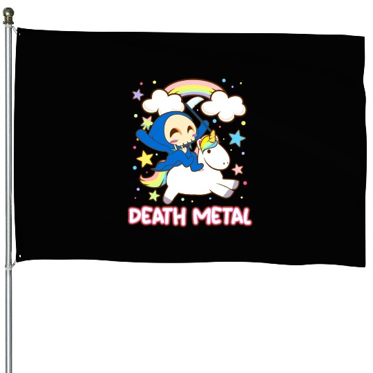 Goth Rock Satan Unicorn Festivals Death Metal House Flags