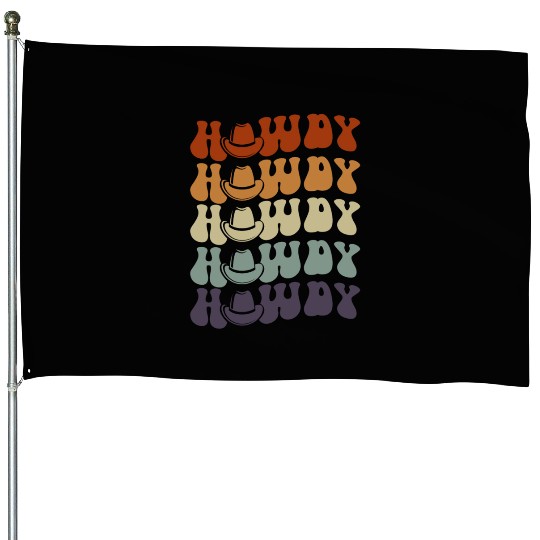 Western Country Texas Cowboy Hat House Flags