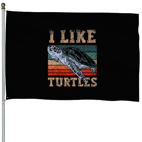 I Like Turtles Lover Turtle Pet Animal House Flags