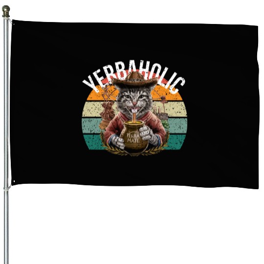 Yerba Mate Cat - Embrace the Yerbaholic Lifestyle! House Flags