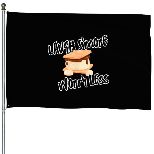 Laugh Smore Funny Camping Campfire House Flags