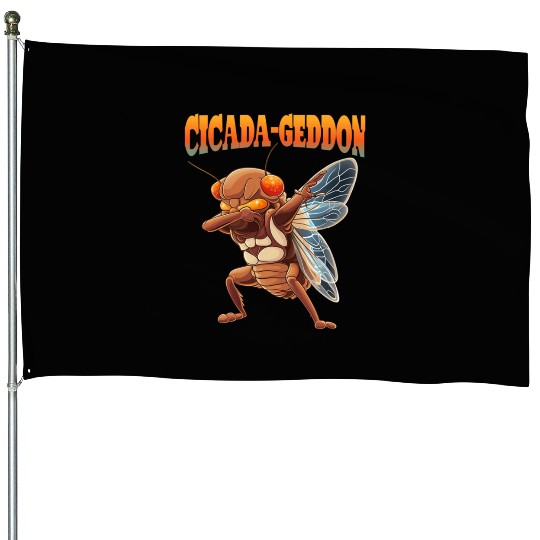 Funny Dabbing Cicada 2024 Dab House Flags