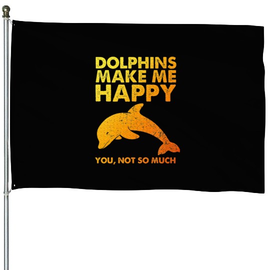 Dolphin Art For Men Women Kids Zoo Dolphin Lover House Flags