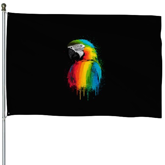 Macaw Parrot for a Bird Lover Animal Lover House Flags