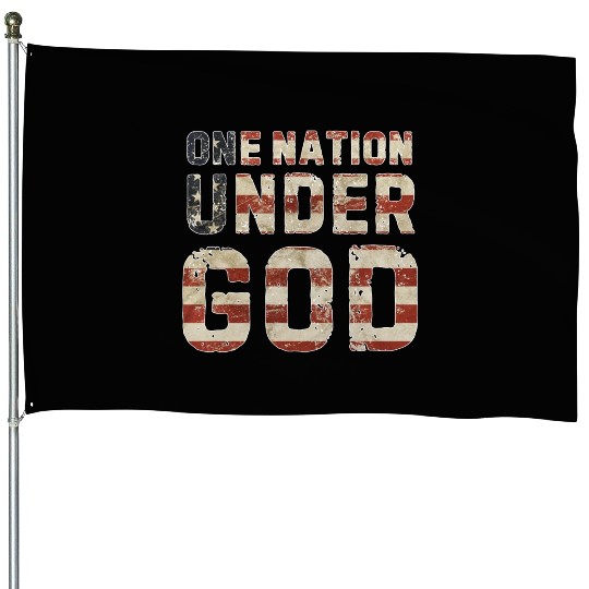 US American Flag One Nation Under God 4th Of July House Flags