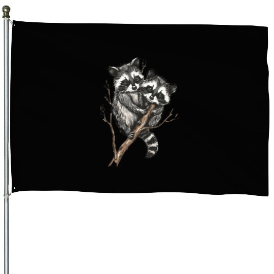 Opossum and raccoon House Flags