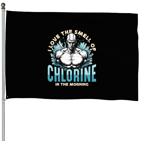 Swimmer I Love The Smell Of Chlorine Water Sports House Flags