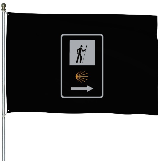 Way of St. James Pilgrim Camino Shell Sign House Flags
