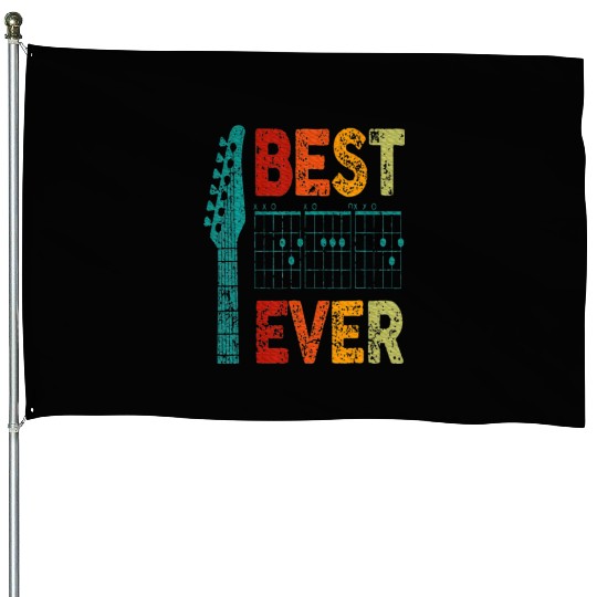 Best Dad Ever Guitar Chord Guitarist Father's Day House Flags