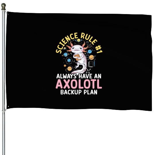 Axolotl Science Teacher Mexican Salamander House Flags