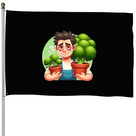 Broccoli Gardener House Flags