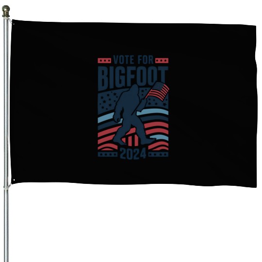 Vote For Bigfoot 2024 Funny Sasquatch Election House Flags