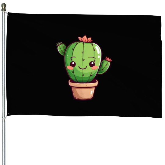 Cute Kawaii Cactus Clipart, Cute Cactus PNG House Flags
