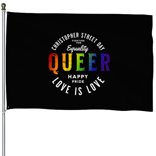 Love Is Love Gay Pride Colors Of Rainbow LGBTQ+ House Flags